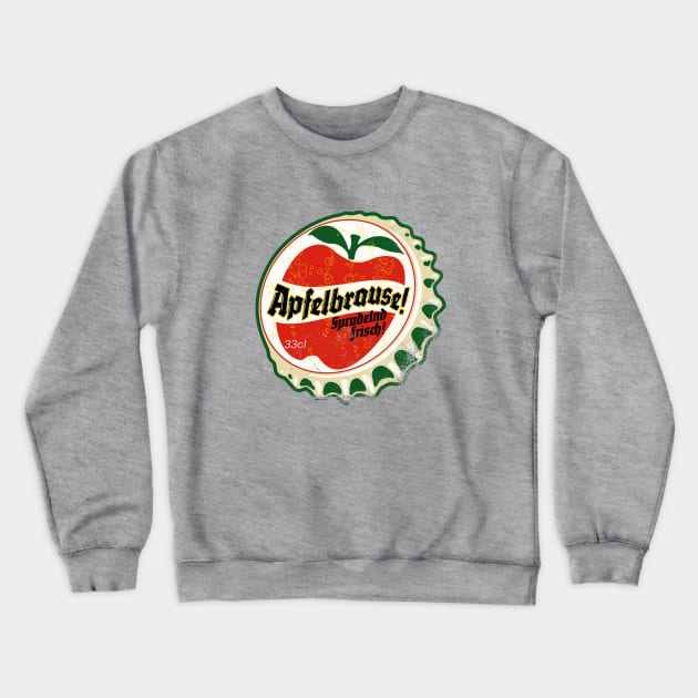 Retro Vintage Apfelbrause Apple Soda Bottlecap Crewneck Sweatshirt by StudioPM71